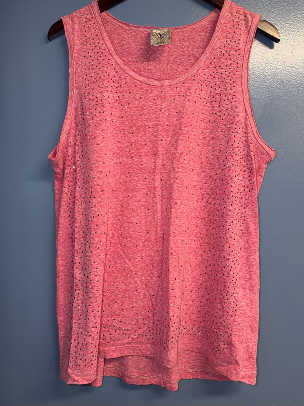 Vocal Pink Sleeveless Studded Tank Top